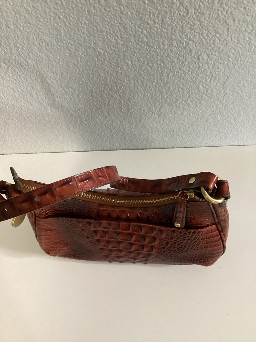 Brahmin Tabitha Croc-Embossed Shoulder Hobo Bag Like New - Picture 5 of 14